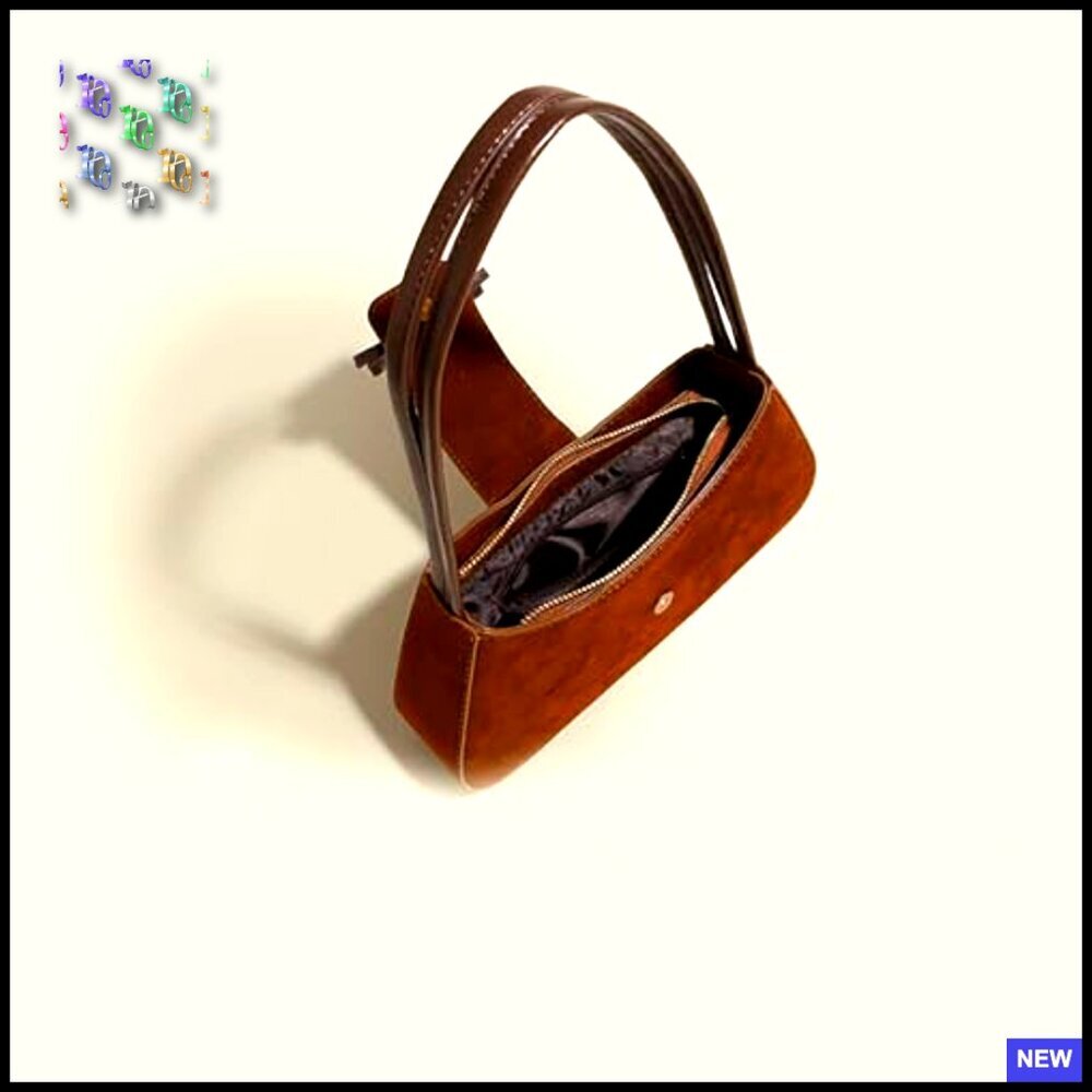 Suede Hobo Handbag Cute Bow Purse Y2K Underarm Shoulder Bag Mini Clutch - Picture 5 of 6